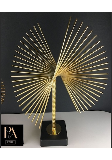 Gold 2'li P Ofis Metal Aksesuar Biblo Ev Salon Dekorasyon Obje