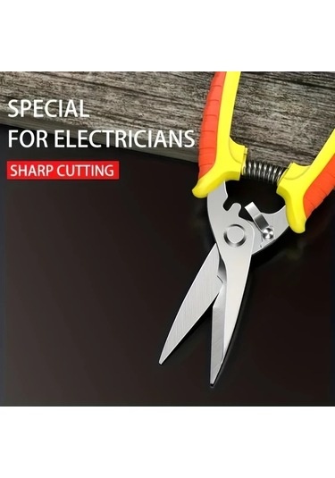 Dashanshop 1 Adet Elektrikli Sac Makası, Çok Amaçlı Kılavuz Bıçak, Kablo Kesme Aleti, 4 Parça Kırmızı+sarı Ve Siyah+sarı Set