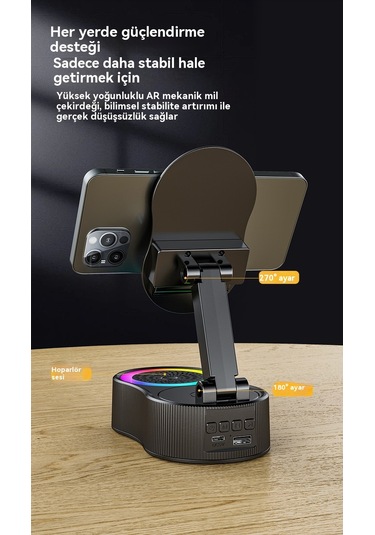 Endüksiyonlu Cep Telefonu Tutucu Güç Bankası Bluetooth Hoparlör