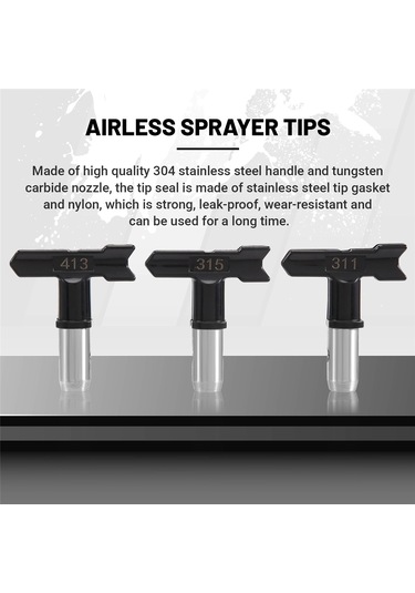 Xurunkeji Parça Sprey Ucu, Tersinir Sprey Ucu, Havasız Sprey Makinesi İçin Havasız Sprey Nozulları 109, 213, 311, 315, 413