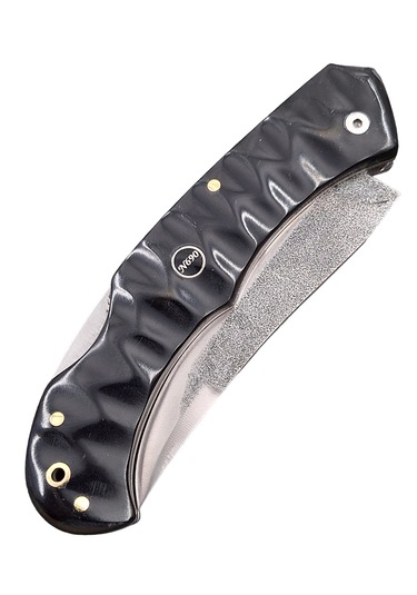 El Yapımı N690 Böhler Çelik Isıya Suya Dayanıklı Siyah Kompakt Kabzeli Kilitli Yaylı Çakı siyah