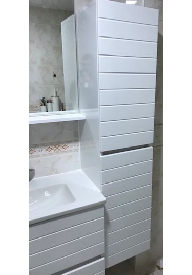 Rmr 3 Lü Banyo Dolabı Takımı 80 Lik Lavabo + Mebran Kapak +