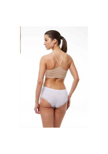 Malabadi Kadın Beyaz 6 Lı Paket Geniş Kenarlı Dantelli Modal Külot 1908 Beyaz