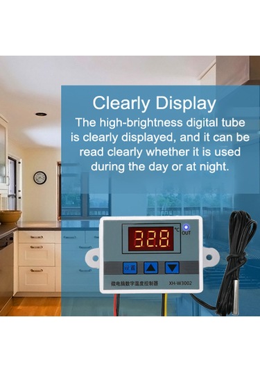 Tenfowee Xh-w3002 Akıllı Sıcaklık Kontrol Cihazı -50 110 C 0.1 C Doğruluk, 1m Su Geçirmez Prob, 110v-220v, Sucul/inkübasyon Kullanıma Uygun