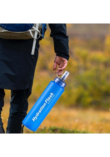 Suntek Yumuşak Su Şişesi Taşınabilir Katlanır Ket Stance 750-ml Mavi