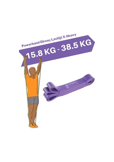 Powerband Direnç Lastiği ve Egzersiz Bandı Mor X-Heavy Mor