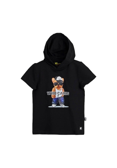 Bad Bear Mood 24.06.12.001s Siyah Çocuk Baskılı Hoodie Sweatshirt Siyah