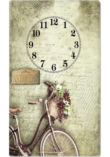 Decorıta Cam Saat | Vintage Temalı Çok Renkli