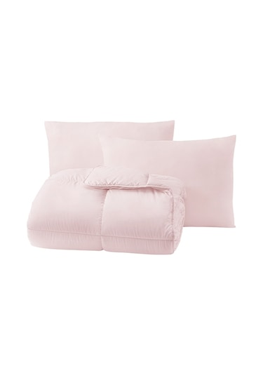 Yataş Bedding Macaron Çift Kişilik Yorgan - Yastık Set - Pembe