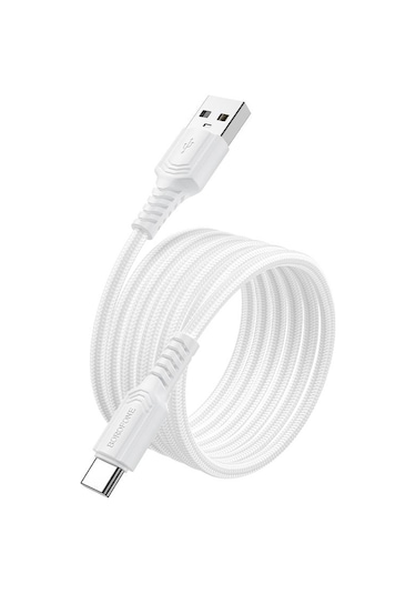 Borofone Bx116 1m 3a Usb Tip-c Belirli Şarj Veri Kablosu Beyaz