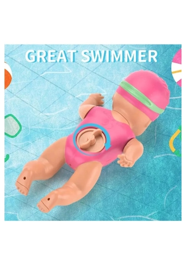 Kurmalı Yüzen Oyuncak Bebek Denizde Havuzda 10 Cm