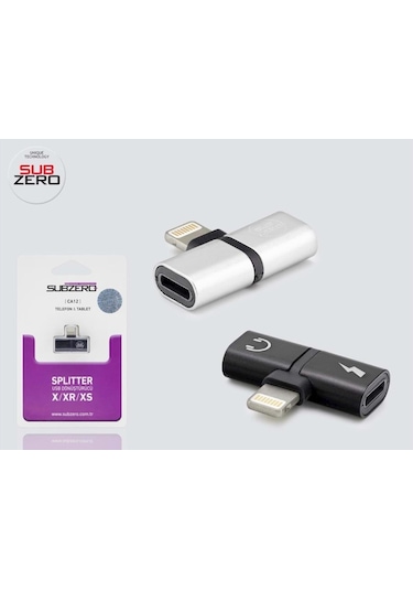 Subzero Ca12 Apple Uyumlu iPhone 2 In 1 Şarj+Kulaklık Çevirici