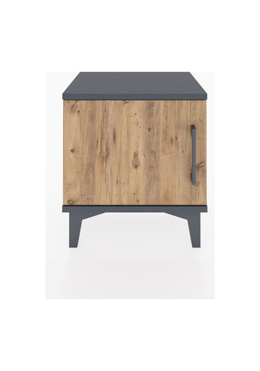 Arges Komodin Tek Raflı Tek Kapaklı 44x30x48 Antrasit-çam Antrasit