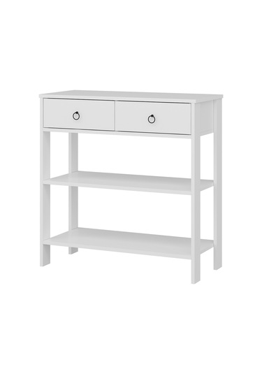 Dekorosso Luke Modern Dekoratif 2 Çekmeceli 2 Raflı Dresuar Beyaz