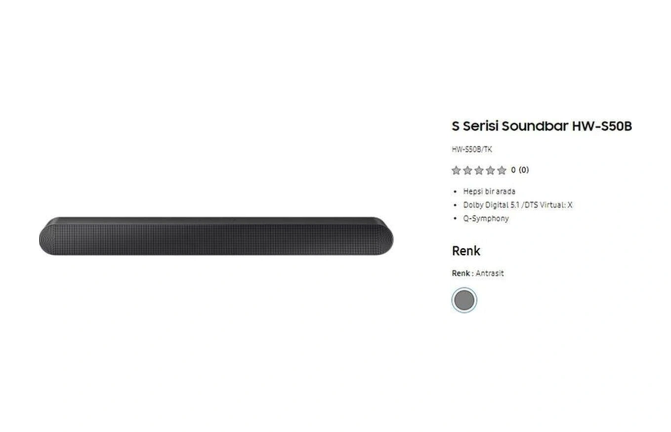 220 - 240 V Hw-s50b Soundbar 0-300 Antrasit Resmi Distribütör Garantili D 2 Yıl 3.0 50 Hz / 60 Hz-115366