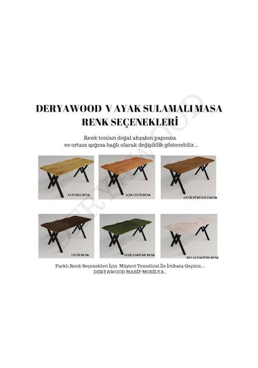 Masif Ahşap Laurus Sulamalı Mutfak Masası 85 x 240 x 76 Cm