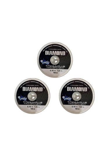 3 Adet Bauer Titanium Plus 0.18 Mm 100 Mt Makara Misina - Renk: Füme 7,05 Kg