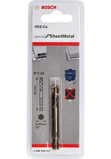 Bosch Power Change Plus Special Serisi Metal Ve Inox Delik Açma Testereleri için Merkezleme Ucu HSS-Co 65 mm 2608594257