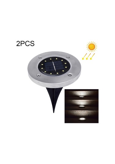 Sones Adet 12 Led Güneş Enerjili Gömülü Işık Yer Altı Lambası Ip65 Su Geçirmez Açık Bahçe Sokak Lambası Beyaz Işık