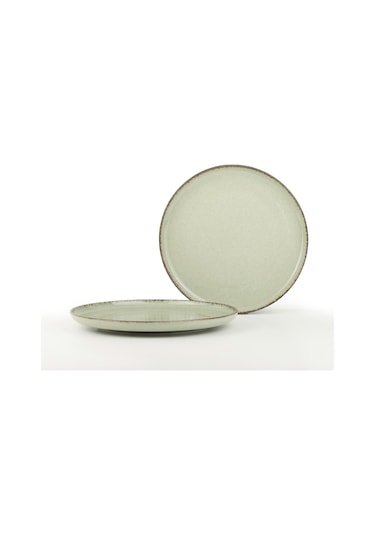 Kütahya Porselen Moderna 2 Parça 27 Cm Düz Tabak Yeşil