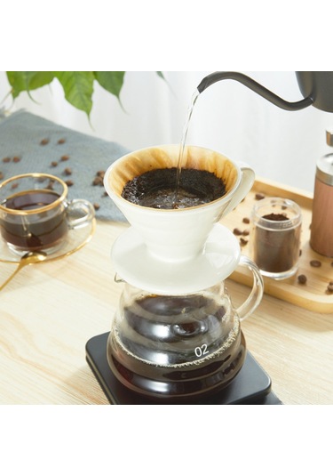 Geeksen Kahve Filtre Kupa: Seramik V60 Spiral Içme, Kolay Çayırma, Siyah Küçük Boy, El Filtre Kahve Aleti Siyah