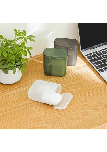 Beyaz Veri Kablosu Saklama Kutusu Toz Geçirmez Kulaklık Organizatör Kutusu Kapaklı Temizle Kablo Tel Konteyner Kutusu Ev Ofis İçin