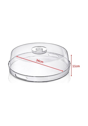 Ny Home 2li Yuvarlak,sunum Tepsisi Ve Kek Fanusu Maxi Boy Şeffaf