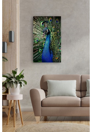 Doğal Taş Tablo - Tavuz Kuşu- Duvar Dekoru 30x50cm