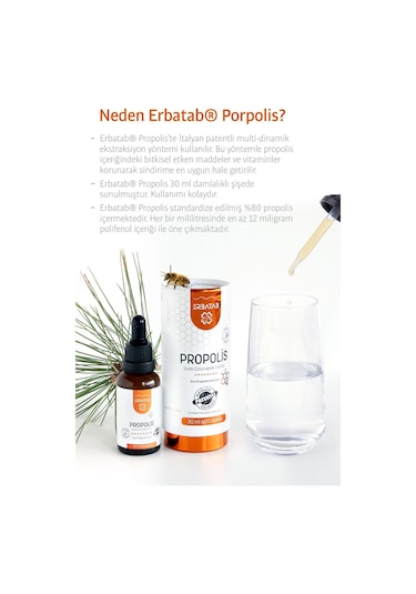 Erbatab Propolis Suda Çözünebilir Damla 30 ML