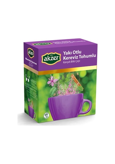Akzer Yakı Otlu Kereviz Tohumlu Karışık Bitki Süzen Poşet Çay 60 x 1.5 G