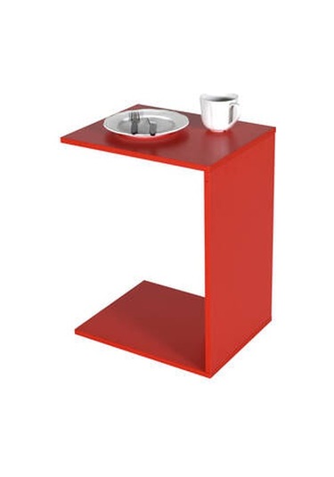 Çok Amaçlı Tekerlekli C Koltuk Sehpası-kırmızı 35x62x45 Cm Gxyxd Kırmızı