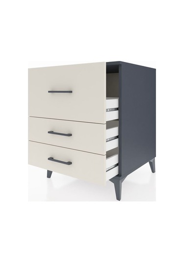 Kronos Komodin 3 Çekmeceli 60x59x80 Antrasit-aytaşı Antrasit