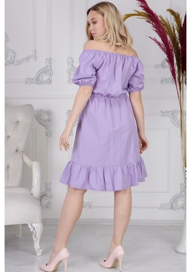 Kadın Beli Lastikli Tery Coton Elbise 4367/95 001