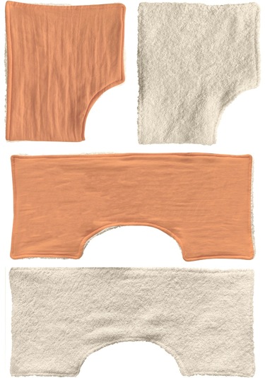 Müslin-havlu 2'li Çift Yönlü Omuz Bezi Gaz Çıkarma Bezi K-bej Bej - Kiremit