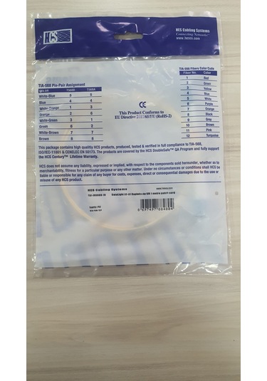 Hcs Fiber Optik Patch Cord Kablo Lc-lc Dx Single Mode 1m
