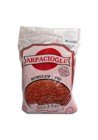 Arpacıoğlu® Kırmızı Yaprak Mercimek 5 KG Naturel