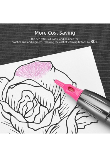 Mufunye Tükenmez Kalem, Basınç Elastik Silikon Kesim Çizgisi Hissi Uygulaması, Pembe 300g 0,5mm Dolum Kartuşu