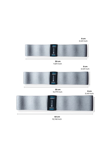 Rebuwo Pro Gri Squat Bant 40 Cm Pilates, Fitness, Kalça Egzersizleri İçin Direnç Bandı Direnç Lastiği Gri