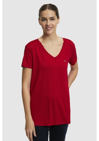 U.S. Polo Assn. U.s. Polo Assn. Kadın Kırmızı Tişört Basic 50323448-vr171 Basıc Kırmızı