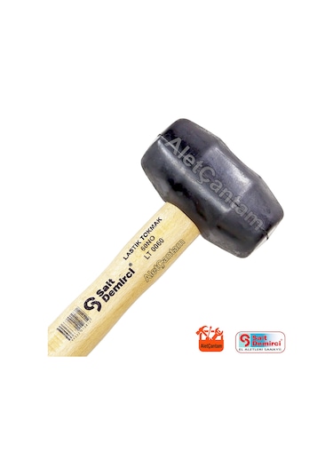 Sait Demirci Lastik Tokmak Ahşap Saplı 60 MM