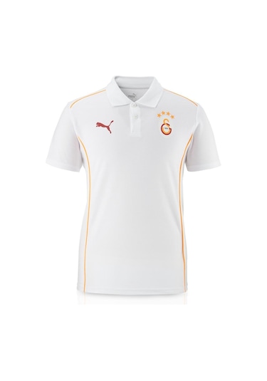 Galatasaray Lisanslı Polo Yaka Beyaz Antrenman T-shirt Gs Aslan Baskılı Hediyelik Ahşap Kutulu Beyaz - Bej