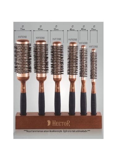 Hector Vent Point Seramik Sehpalı 6 Lı Saç Fırça Seti