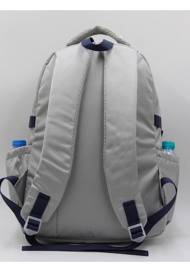 Bevitton Özel Su İtici Kumaş Unisex Gri-lacivert Okul Çantası 34500