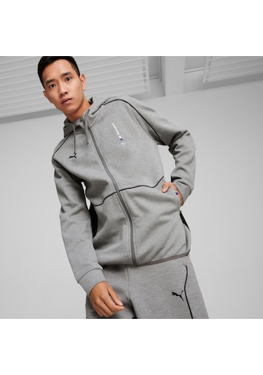 Puma Bmw Mms Hooded Fermuarlı Erkek Gri Sweatshirt 62414403 001