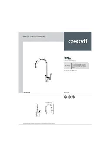 Luna Batarya Seti 3'lü Banyo-lavabo-evye Krom