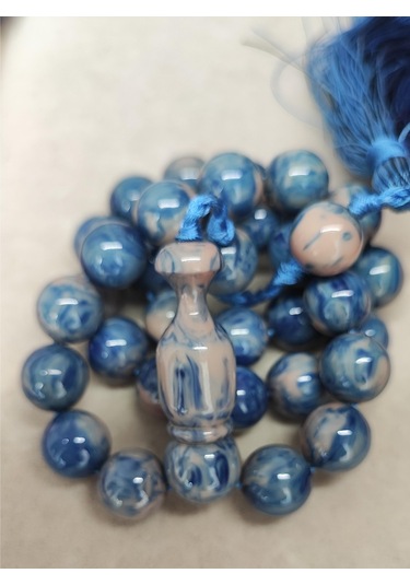 Katalin Mavi-krem Damarlı Küre Model Tesbih