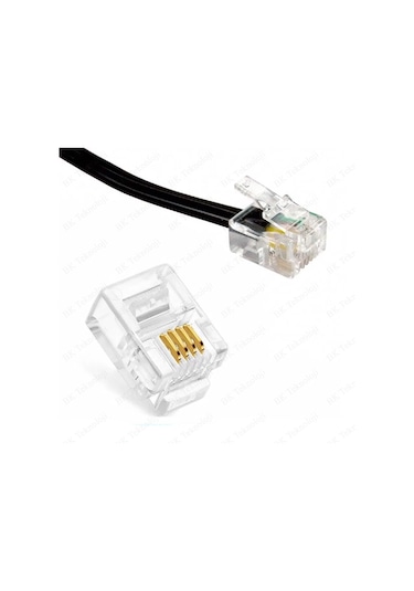 6P4C RJ11 4 Pinli Konnektör - RJ11 Jack - Telefon Kablo Uc 100 Ad