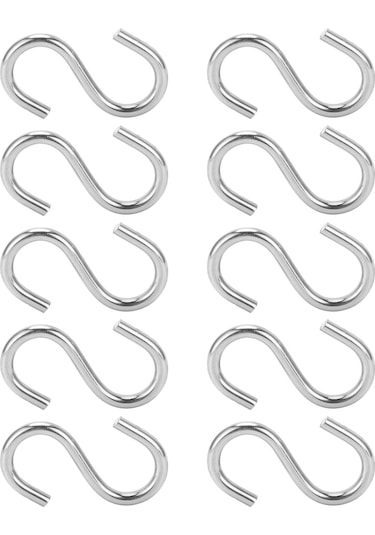 Hombey 10 Adet 304 Paslanmaz Çelik M4 S Kanca - Dayanıklı, Pas Koruyucu, 12kg Yük Kapasitesi