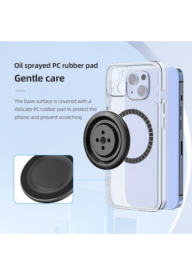 Vkemall İphone 15/14/13/12 Magsafe Uyumlu Alüminyum Manyetik Telefon Tutucu, 1/4 Vida Deligi İle