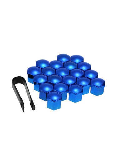 Padalink 17mm Jant Kapakları - 20 Adet Universal Abs Plastik Çekiçli Çıkarma Aleti Kırmızı/mavi